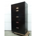 Black Hon 5 Drawer Front Flip Top Lateral File Cabinet, locking